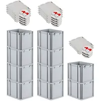 Proregal 10x Eurobox NextGen Grip mit Scharnierdeckel und roten