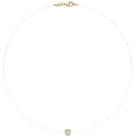Smart Jewel Collier schwebender Stein Zirkonia Gold/Silber