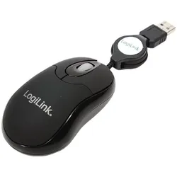 LogiLink Maus optisch USB Mini mit Kabeleinzug