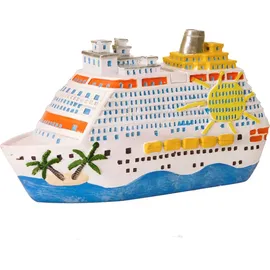 G. Wurm Spardose Kreuzfahrtschiff Poly bunt 20x11x7cm, mehrfarbig - Bunt