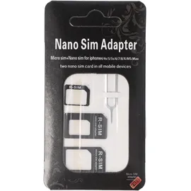 AccuCell SIM-Kartenadapter 4in1, Adapter Micro-SIM auf SIM, Nano-SIM auf SIM, Nano-SIM auf Micro-SIM