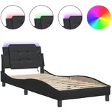vidaXL Bettgestell mit LED ohne Matratze \"Zadar\" Schwarz 180x200 cm