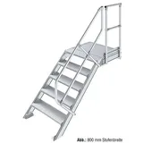 KRAUSE Treppe mit Plattform 45 Grad - 5 Stufen / Stufenbreite: 0,60 m inkl. einseitigem Handlauf - Art-Nr: 824141