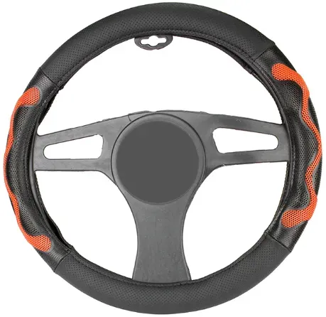 Lenkradbezug 38cm, mit 3D orangenen Streifen