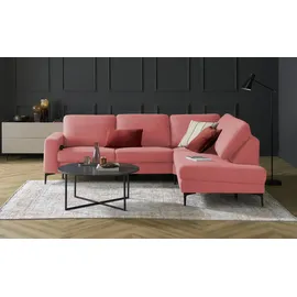 Max Schelling Eckcouch Mikrofaser 2-Sitzer Rosa