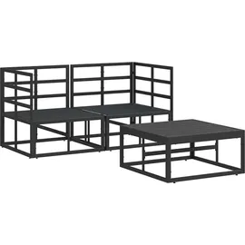 vidaXL Garten-Lounge-Set 3-tlg. schwarz