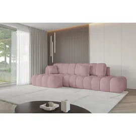 altdecor Ecksofa Cord mit Schlaffunktion 2-Sitzer Rosa