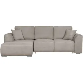 OTTO home Ecksofa OTTO HOME "BEATRICE optionale Schlafsofa mit Bettkasten, B/T/H: 265/170/86 cm", grau (taupe), B:265cm H:86cm T:170cm, 100% Polyester, Sofas, Ecksofa, L-Form, wahlweise auch mit Bettfunktion und Bettkasten