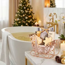 Brubaker Cosmetics 6-teilig Pflegeset - Winter Wonder - Beauty Geschenkset mit Vanille Duft - inkl. Glitzer Schlitten Gold