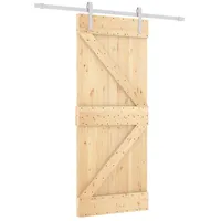 vidaXL Schiebetür rechts 80 x 210 cm Braun/Weiß