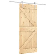 vidaXL Schiebetür rechts 80 x 210 cm Braun/Weiß