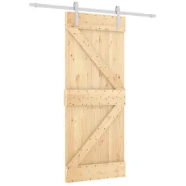 vidaXL Schiebetür rechts 80 x 210 cm Braun/Weiß