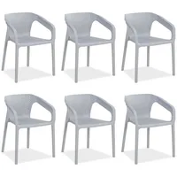 Homestyle4u Gartenstuhl 6er Set, in Grau 2690,