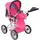 Bayer Chic 2000 - Puppenwagen Leni, 2in1 Kombipuppenwagen mit herausnehmbarer Tragetasche, Kinderwagen für Puppen bis 46 cm Größe, Konfetti pink, 64 x 37 x 68 cm