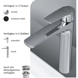 AM PM Waschtischarmatur Hoch, Wasserhahn Bad Waschbecken Armatur Einhebelmischer Badarmatur, Mischbatterie für Badezimmer, Aufsatzwaschbecken