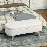 Sitzbank Mit Stauraum Polsterbank Mit Teddysamtoptik, Sitztruhe Mit Metallbeine,