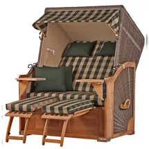 Mr. Deko bene living Strandkorb Komplettset Schaalsee Teak PE grau Modell 506