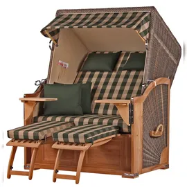 Mr. Deko bene living Strandkorb Komplettset Schaalsee Teak PE grau Modell 506