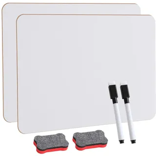 CRESZZLE 2er-Pack Kleines Whiteboard,whiteboard set - 8,2x11,8 Zoll Doppelseitige Mini Whiteboard mit 2 Stiften und 2 Radiergummis, Tragbare, Whiteboards für Schüler, Klassenzimmer, Zuhause und Büro.
