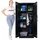 Proregal Flügeltürenschrank Stahl 170x70x30cm Schwarz abschließbar 5 Fächern & Kleiderstange