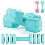 Dripex Hantel-Set verstellbare Hanteln Set 2er 2,5kg/5kg, justierbare 6 Hantelplatten blau