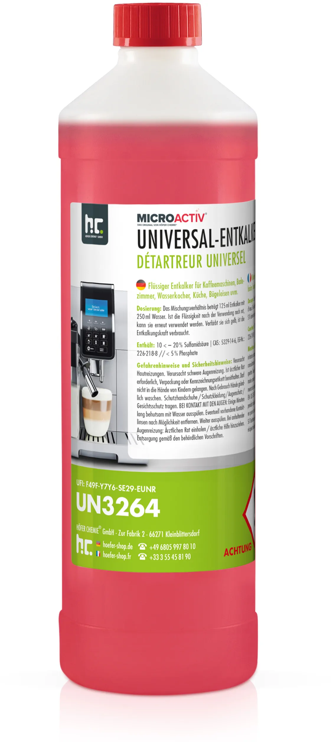 1 x 1L Détartrant universel avec indicateur de couleur