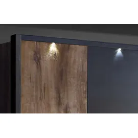 Forte Kleiderschrank Bellevue 260,8 x 220 x 62,3 cm Schwarz
