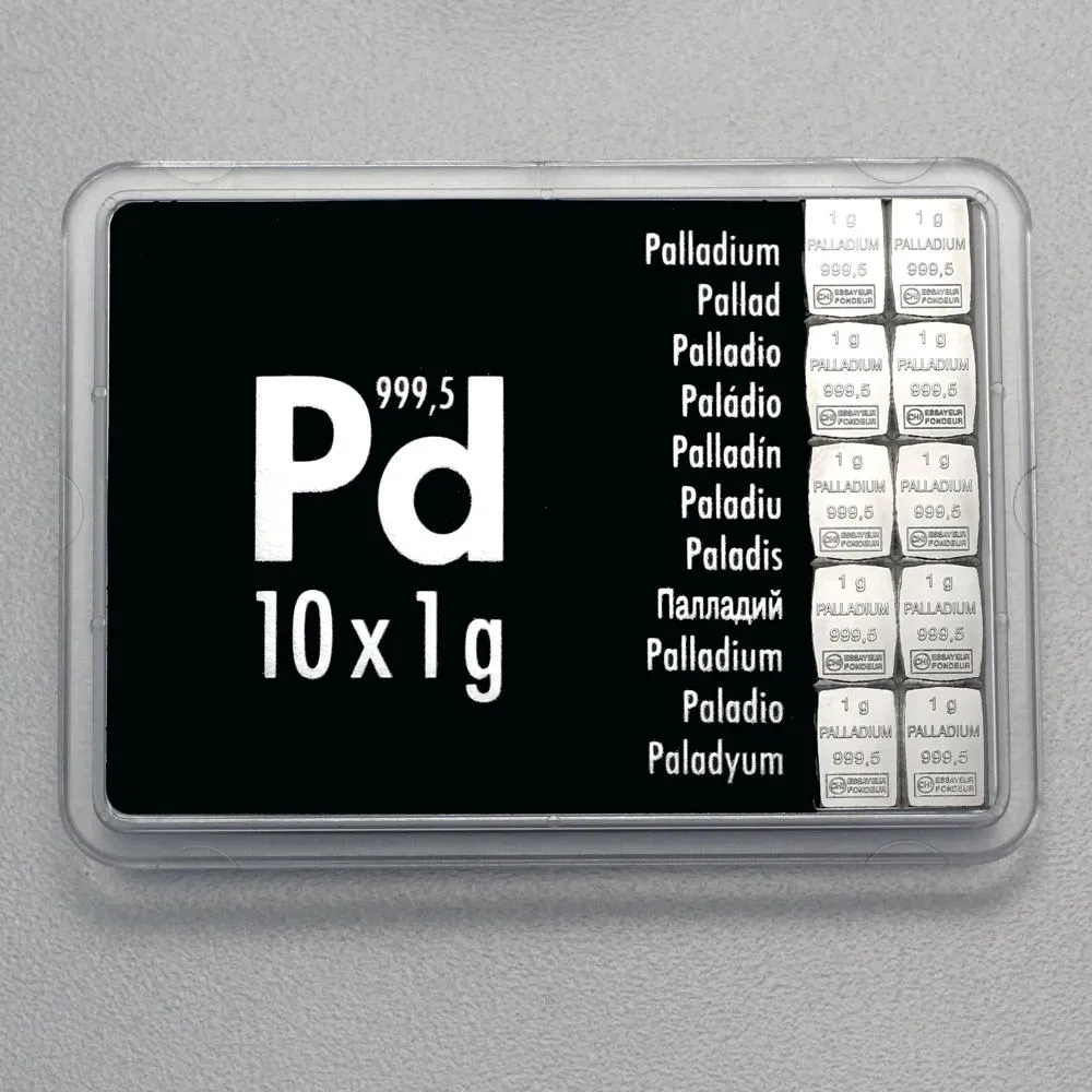 Palladiumtafel (10x 1g Feinpalladium) 