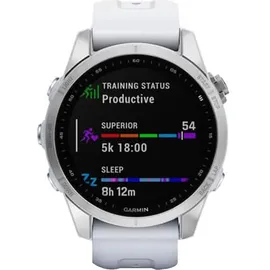 Garmin Fenix 7S Standard silber mit steinweissem Armband