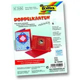 EFCO folia 150520 - Doppelkarten 10,5 x 15 cm, je 5 Karten (220 g/qm), Kuverts und Einlagen, hochrot - ideal für Einladungen, Glückwunsch- oder Grußkarten