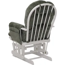 Mendler Relaxsessel HWC-C76 Chenille 52 x 0 x 0 cm Grün mit Hocker