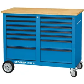 Gedore Rollwerkbank, 1,25 m breit, mit 14 Schubladen