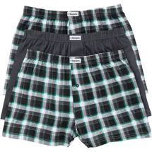 bonprix Boxershorts kariert grau/schwarz 7 3er Pack