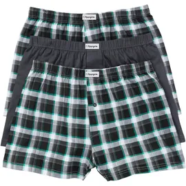 bonprix Boxershorts kariert grau/schwarz 7 3er Pack