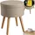 Tectake Sitzhocker Yara gepolstert in Leinenoptik 42,5 x 45,5 x 42,5 cm Beige