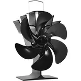 TechKen Kaminventilator,6 Flügel Ofenventilator Ohne Strom Kamin Ofen Ventilator Fireplace Stove Fan für Kaminofen Kaminlüfter Ofenlüfter Holzofenventilator Stromlos Wärmebetriebener Ofenventilator