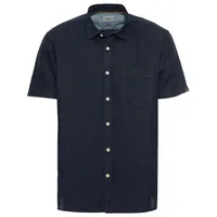 CAMEL ACTIVE Kurzarm Hemd aus einem Leinen-Baumwoll-Mix Dunkelblau, Menswear-L
