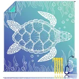 Stranddecke Picknickdecke 200x200 Strandmatte Camping Strand Sandfrei Wasserdicht Picnic Blanket xxl Sandfeste Beach Mat Picknick Decke Klein Picknickdecken Sanddecke Piknikdecke Strandzubehör Zubehör