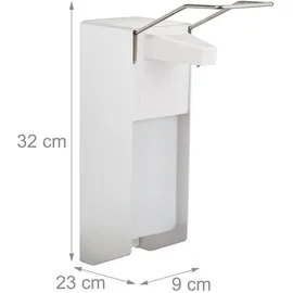 Relaxdays Desinfektionsspender 1000 ml Silber/Weiß