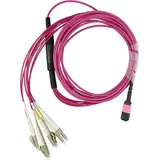 BlueOptics LWL MPO/4xLC Breakout Kabel OM4 15 Meter