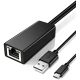 Micro USB LAN Netzwerkadapter Adapter - Micro USB Ethernet Adapter 10/100 Mbps, Netzwerkadapter auf USB, USB LAN Adapter für Chromecast | Fire TV Stick | Home Mini | Ultra | Audio