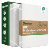 Matratzenschoner Bio-Baumwolle 180x200cm Molton Oeko-TEX® Zertifiziert, Elastische Ecken, 100% Baumwolle Naturfleece Gesund und leise, Nicht Wasserabweisend - Hergestellt in EU