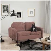 Compleo Schlafsofa klein 157 cm breit BELLA, Metallfüße, Modern design rosa 157 cm x 96 cm x 94 cm