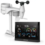 Bresser 5-in-1 Profi-Wetterstation mit Außensensor, Wetterindex, Frostwarnung, Schwarz