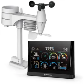 Bresser 5-in-1 Profi-Wetterstation mit Außensensor, Wetterindex, Frostwarnung, Schwarz