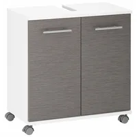 WELLTIME Waschbeckenunterschrank »Emmi, Breite 59 cm«, Siphonausschnitt, Metallbeschläge