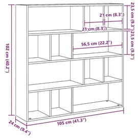 vidaXL Raumteiler 105 x 24 x 102 cm Schwarz