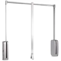 Emuca Kleiderlift für Schrankbreite, kleiderschranklift, 600-830mm breite regulierbar, Verchromt,