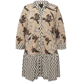 Ulla Popken Tunika beige / schwarz / wollweiß L-XL