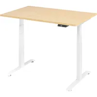 Bümö Schreibtisch Ahorn, weiß Holzwerkstoff, Nachbildung,Ahorn, Rechteckig, 120x74x80 cm